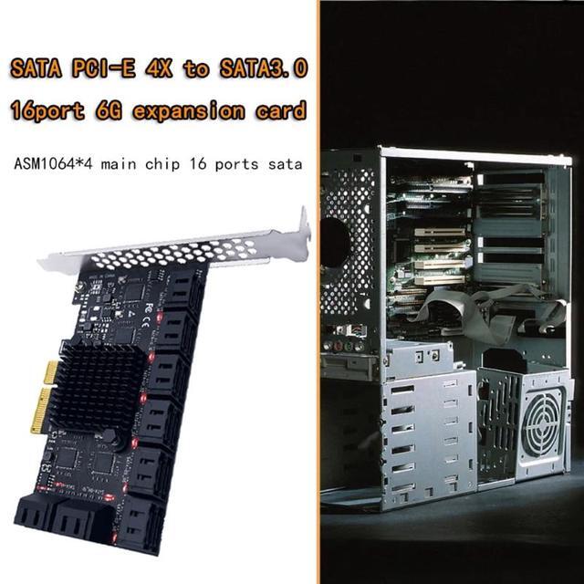 PCIE SATA Card PCIe To 16 Ports SATA 3.0 6G SSD Adapter Card Computer Accessories Support 16 SATA 3.0 Devices