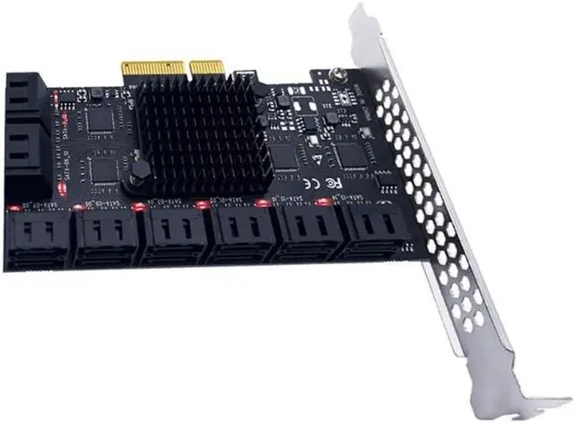 PCIE SATA Card PCIe to 16 Ports SATA 3.0 6G SSD Adapter Card Computer Accessories Support 16 SATA 3.0 Devices