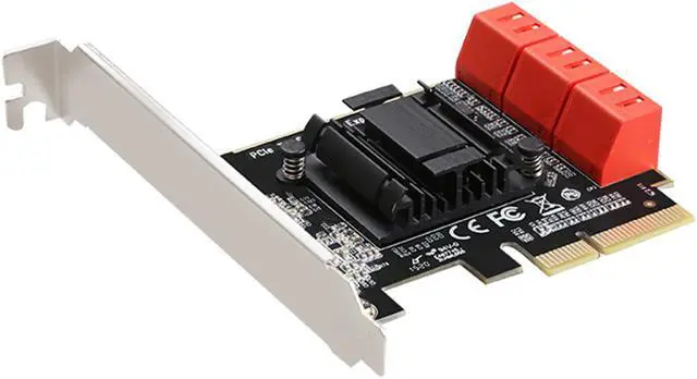 PCIe SATA iii Card RIITOP 6 Port SATA 3.0 PCI-e Expansion Card Adapter Converter ASM1166 Chipset Support SATA 6G AHCI SPAN (Only support PCIe x4 or above)