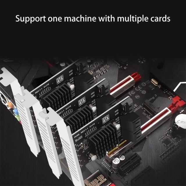 PCIe To SATA3.0 Controller Card 6Gbps Internal Adapter Card Computer Expansion Card With Over Voltage Protection