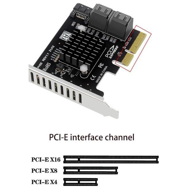 PCIe To SATA3.0 Controller Card 6Gbps Internal Adapter Card Computer Expansion Card With Over Voltage Protection