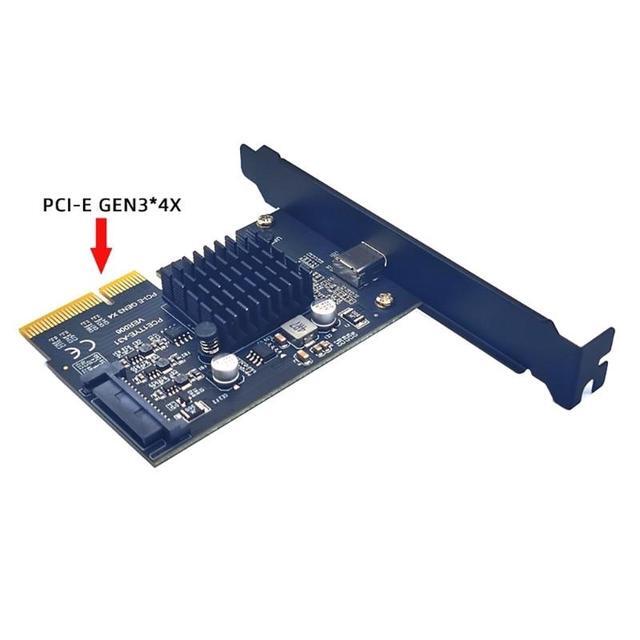 PCIe To USB 3.2 Gen2 Adapter Card With 20Gbps Bandwidth PCI-Express Expansion Card Internal Motherboard Riser Card