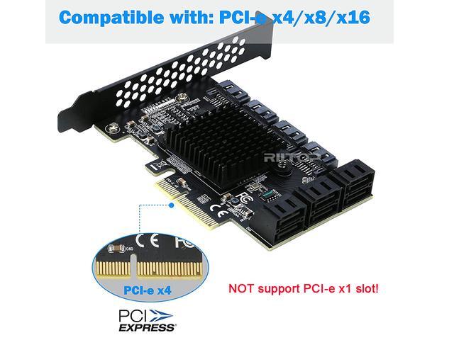 PCIe X4 SATA Card 10 Port SATA 6Gbps Controller Expansion Card With Low Profile Bracket Support 10 SATA 3.0 Devices