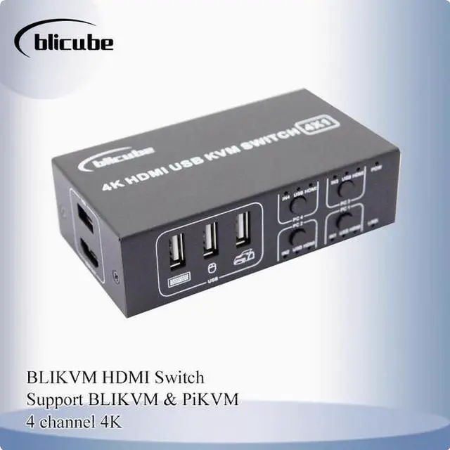 PiKVM BLIKVM 4K HDMI USB switch KVM four-port Converter 4-in-1-out set