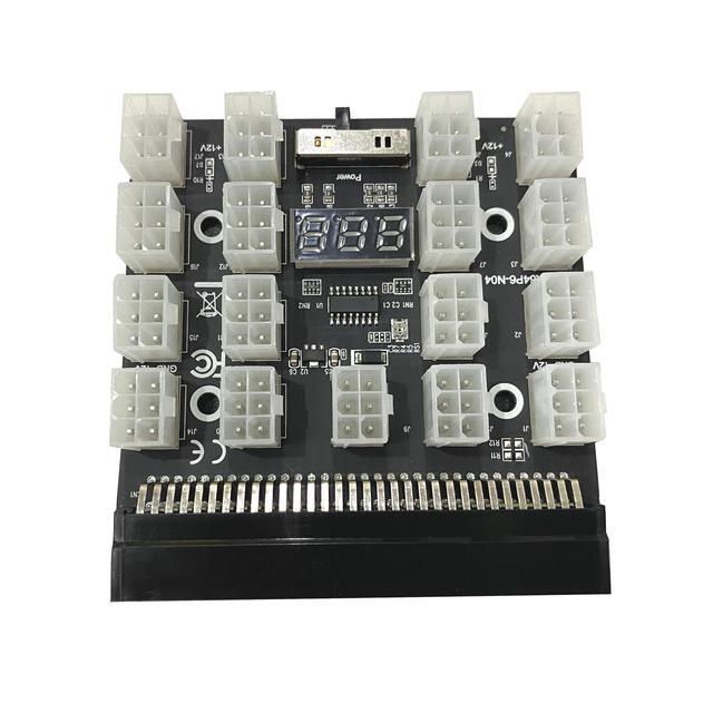 Placa De Arranque De 12 Puertos 17 Puertos Conector De 6 Pines Pantalla LED Para Fuente De Alimentación De Minería GPU BTC De 1200W/750W Gran Oferta(17Ports)