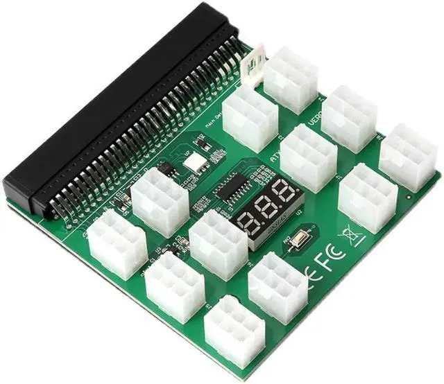 Placa de arranque de 12 puertos 17 puertos Conector de 6 pines pantalla LED para fuente de alimentación de minería GPU BTC de 1200W/750W gran oferta(17Ports)
