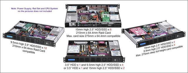 PLINKUSA RACKBUY 1U(Fan LCD)(Maximum 12x2.5 SSD) Rackmount Chassis(12.60" Deep)(Micro-ATX/Mini ITX)(Customize 1U IO Shield)(NO Power Supply No Rail No System And Case Only) IPC-G1320M