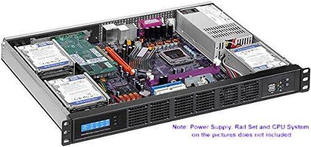 PLINKUSA RACKBUY 1U(Fan LCD)(Maximum 12x2.5 SSD) Rackmount Chassis(12.60" Deep)(Micro-ATX/Mini ITX)(Customize 1U IO Shield)(NO Power Supply No Rail No System And Case Only) IPC-G1320M