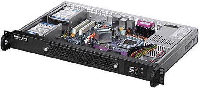 PLINKUSA RACKBUY 1U Rackmount Chassis(11.81" Deep)(Micro-ATX/Mini ITX)(4x2.5 7~15mmHDD/SSD)(Customize 1U IO Shield)(NO Power Supply No Rail No System And Case Only) IPC-1304M