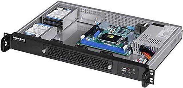 PLINKUSA RACKBUY 1U Rackmount Chassis(11.81" Deep)(Micro-ATX/Mini ITX)(4x2.5 7~15mmHDD/SSD)(Customize 1U IO Shield)(NO Power Supply No Rail No System And Case Only) IPC-1304M