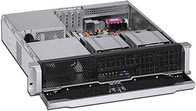 PLINKUSA RACKBUY 2U USB3.0 (Stylish Lock Door)(2x5.25+2x3.5 HD+2x2.5 HD)(15.16" Deep)(Micro-ATX/Mini ITX) Rackmount Chassis(NO Power Supply No Rail No System And Case Only) IPC-E239B