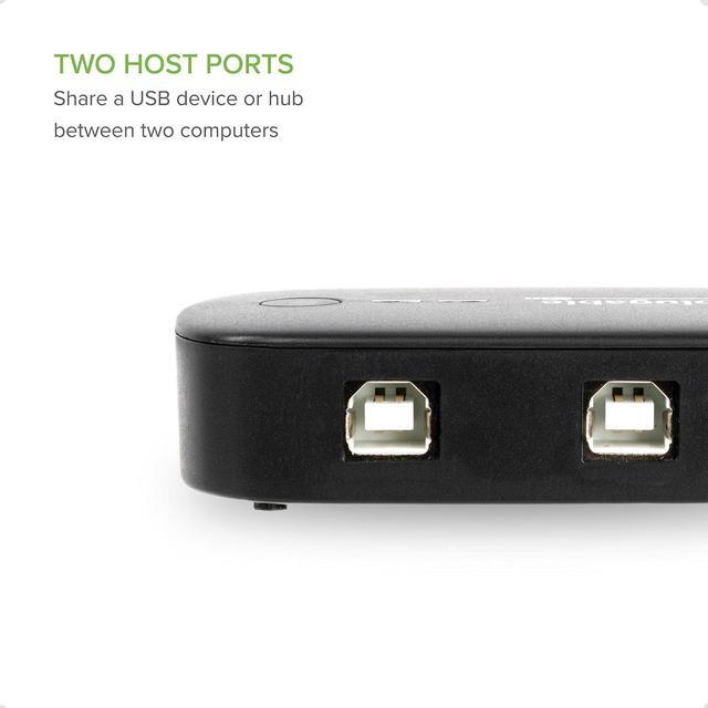 Plugable USB 2.0 Sharing Switch For One-Button USB Device Port Sharing Between Two Computers (A/B Dual Computer Switch)