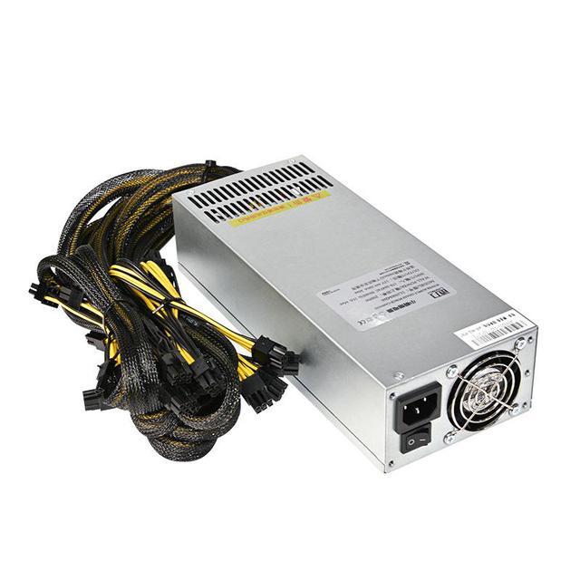Power Supply 2U 2000W Miner PSU Long Cable Line Bitcion Power Supply 2000W Computing Power 12V For ASIC Miner GPU Single-channel Wind Cooling Mute Power Supply Desktop Computer Chassis Server PSU