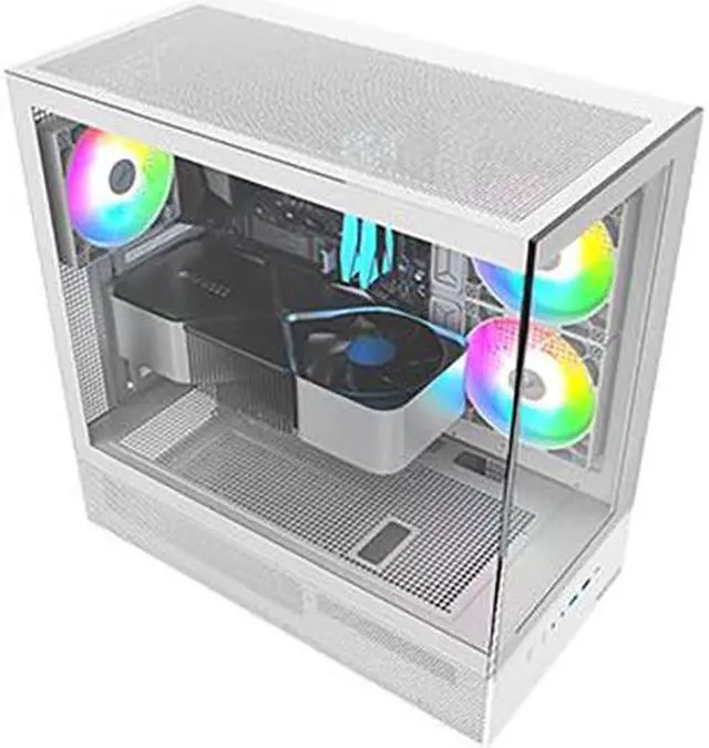 PRC ARTICWHITE1 Custom Gaming Desktop PC AMD Ryzen 7 5700X 3.4GHz 8-Core NVIDIA GeForce RTX 4060 8GB GDDR6 16GB DDR4 RAM 1TB NVME SSD Wi-Fi Bluetooth 240mm ARGB Liquid Cooling Windows 11 Home