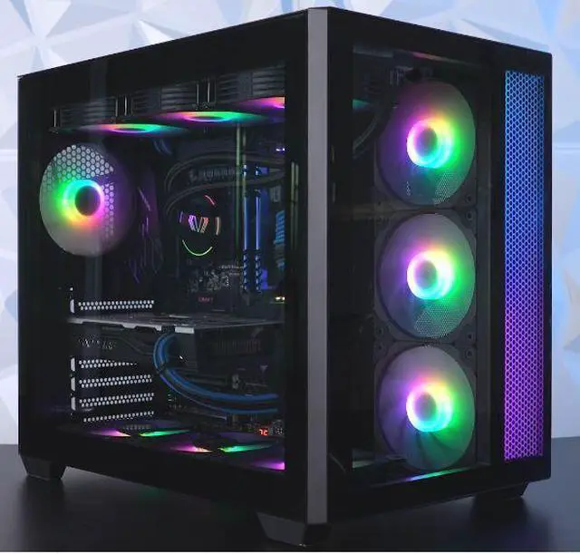 PRC DEMONIO1 Custom Gaming Desktop PC Intel Core i7-12700K 3.6GHz 12-Core 16GB DDR4 1TB NVMe 4TB SSD GeForce RTX 4070 12GB GDDR6X Wi-Fi BT 280mm ARGB AIO Liquid Cooling Windows 11 Home