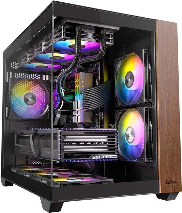 PRC MidnightOak Custom Gaming Desktop PC Intel Core i7-12700K 3.6GHz 12-Core 16GB DDR4 1TB NVMe M.2 SSD 4TB SSD GeForce RTX 4070 12GB GDDR6X Wi-Fi BT 360mm ARGB AIO Liquid Cooling Windows 11 Home