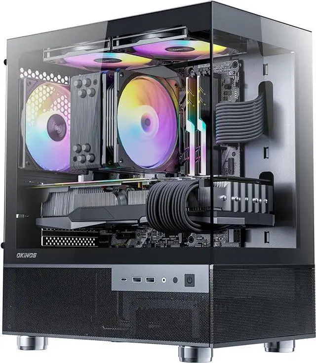 PRC MidnightView Custom Gaming Desktop PC Intel Core i7-12700K 3.6GHz 12-Core 16GB DDR4 1TB NVMe NVIDIA GeForce RTX 3090 24GB GDDR6X Wi-Fi BT ARGB High Performance CPU Cooler Windows 11 Home