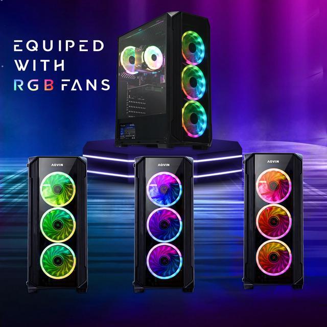 Prebuilt AQVIN Gaming PC Desktop Intel Core I7 8-core Processor Upto 4.70 GHz GeForce RTX 3060 12GB GDDR6 Gaming GPU 2TB SSD 32GB DDR4 RAM RGB Gaming Keyboard & Mouse Windows 11 Pro 64-bit
