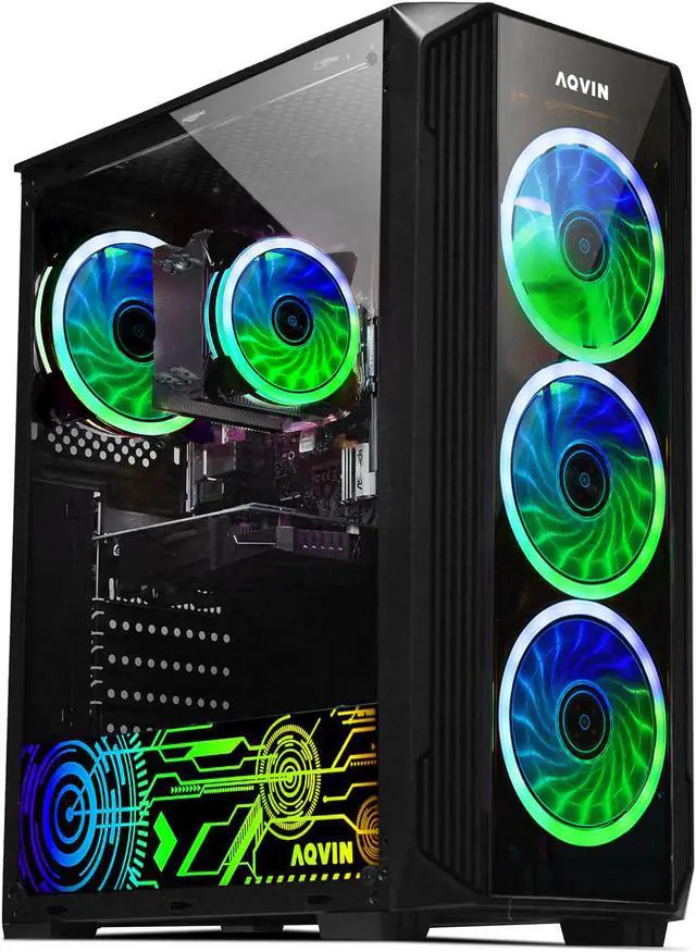 Prebuilt AQVIN Gaming PC Desktop Intel Core i7 8-core Processor upto 4.70 GHz GeForce RTX 3060 12GB GDDR6 Gaming GPU 2TB SSD 32GB DDR4 RAM RGB Gaming Keyboard & Mouse Windows 11 Pro 64-bit