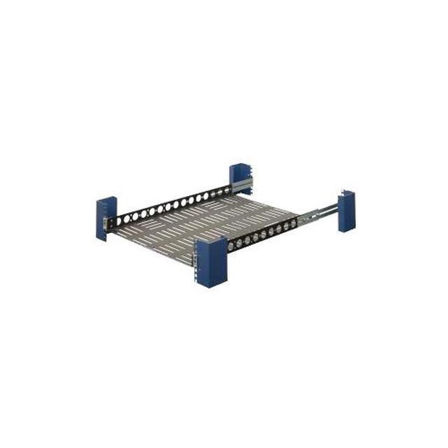 RackSolutions 1U Light Duty Fixed Shelf 24in Depth - US Steel Construction 100 Lbs Capacity Anti-Slip Mat Adjustable Mounting Depth