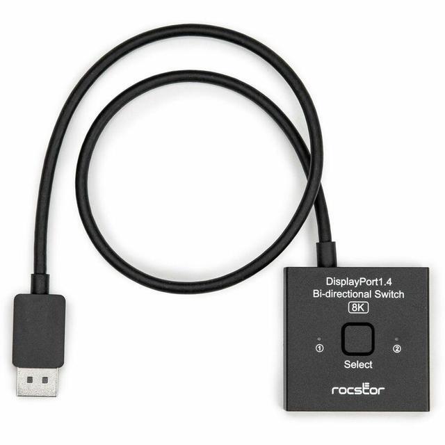 Rocstor Premium DisplayPort1.4 Bi-directional Switcher For 8K - 4K 8K - 7680 X 4320 - 3 X DisplayPort