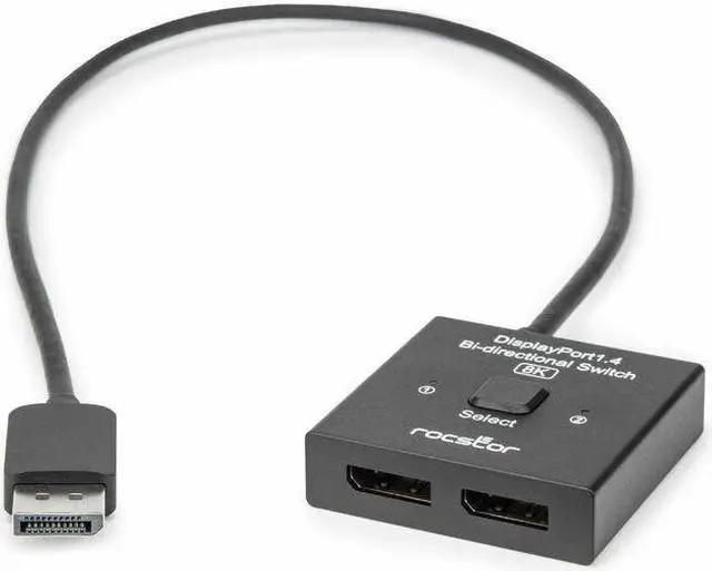 Rocstor Premium DisplayPort1.4 Bi-directional Switcher for 8K - 4K 8K - 7680 x 4320 - 3 x DisplayPort