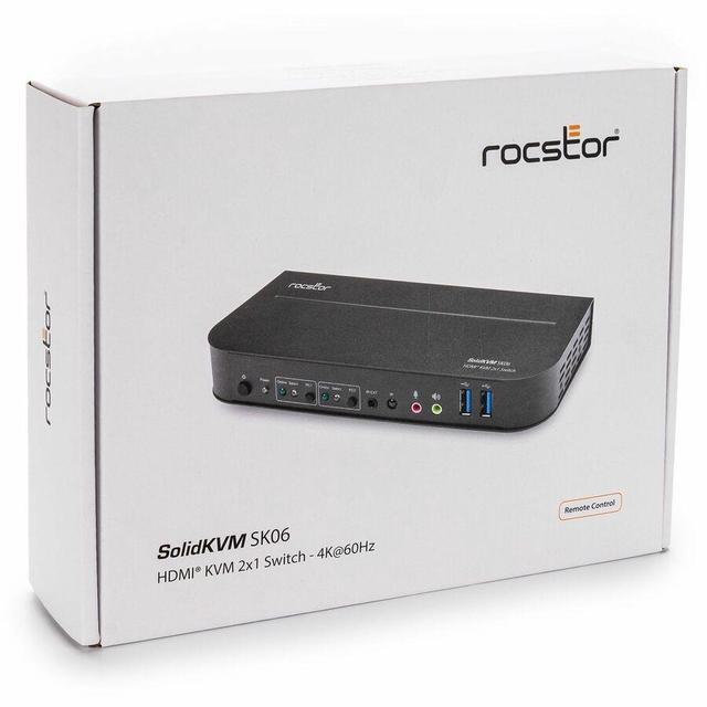 Rocstor Solid KVM SK05 DisplayPort 1.4 And USB 3.0 2?1 KVM Switch - 4K - 4096 X 2160 - 6 X USB - USB 2.0 - 3 X DisplayPort