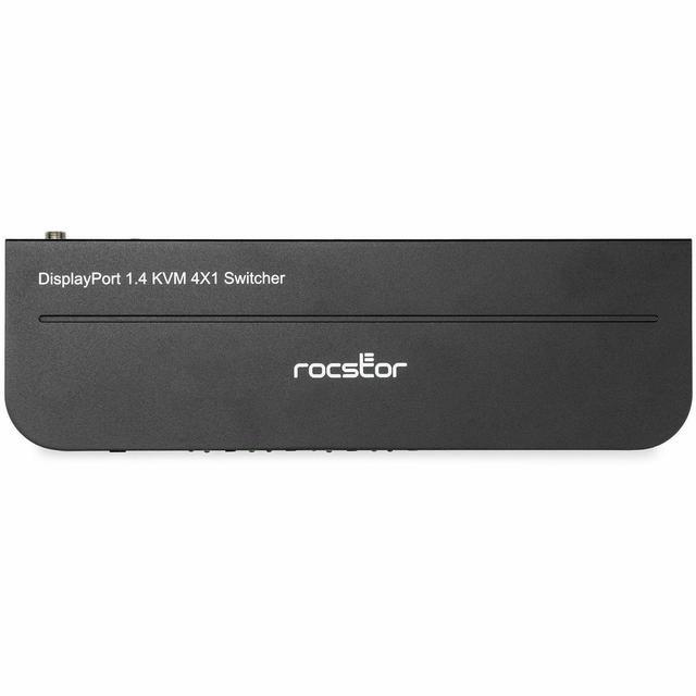 Rocstor SolidKVM SK04 DisplayPort 1.4 And USB 3.0 4?1 KVM Switch - 4 Computer(s) - 1 Local User(s) - 4K - 4096 X 2160 - 8 X USB - USB 2.0HDMI - 5 X DisplayPort