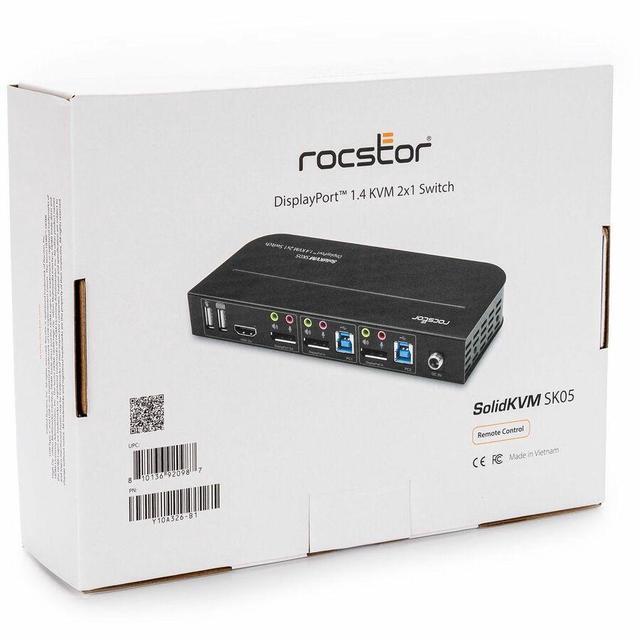 Rocstor SolidKVM SK06 4K HDMI And USB 3.0 2?1 KVM Switch - 2 Computer(s) - 1 Local User(s) - 4K - 4096 X 2160 - 6 X USB - USB 2.0 - 3 X HDMI
