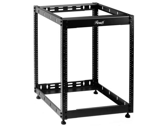 Rosewill 12U Open Frame Network Rack For Servers & AV Gear Server Rack Floor Standing Or Wall Mounted AV Rack For 19" Networking Servers And Audio 20 Inches Depth-RSWR-12U001