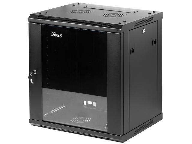 Rosewill 12U Server Rack Enclosure With Glass Door Locks & Removable Side Panels Wall Mount Network Cabinet 19 Inch Rack 17.7 Inches Deep Fully Assemble-RSWM-12U001