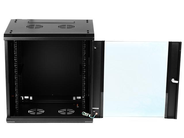 Rosewill 12U Server Rack Enclosure With Glass Door Locks & Removable Side Panels Wall Mount Network Cabinet 19 Inch Rack 17.7 Inches Deep Fully Assemble-RSWM-12U001