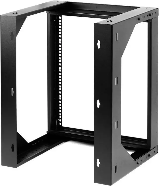 Rosewill 12U Server Rack with Swing Gate -Wall Mount Rack for 19 Inch IT Equipment Open Frame Rack–Network Rack Wall Mount for AV & Server Equipment Adjustable Depth 18 inches to 26 inches 9U Rack BK
