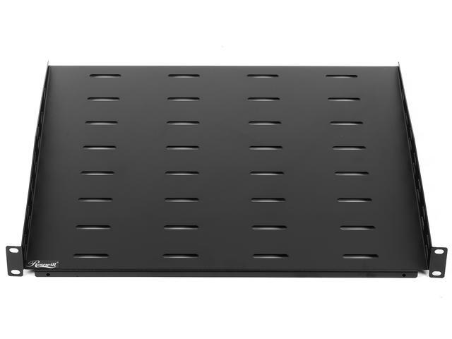 Rosewill 1U 19-Inch Universal Vented Rack Mount Cantilever Server Cabinet Shelf 16-Inches Deep Black 2 Pack-RSA-1USHF003D