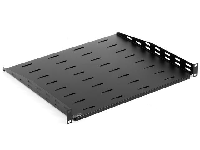 Rosewill 1U 19-Inch Universal Vented Rack Mount Cantilever Server Cabinet Shelf 16-Inches Deep Black 2 Pack-RSA-1USHF003D
