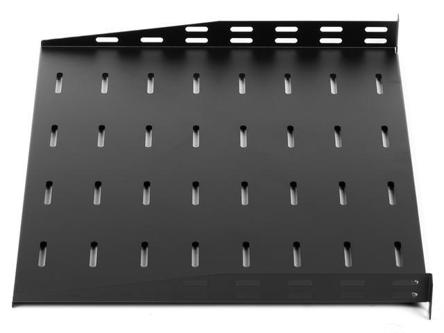 Rosewill 1U 19-Inch Universal Vented Rack Mount Cantilever Server Cabinet Shelf 16-Inches Deep Black 2 Pack-RSA-1USHF003D