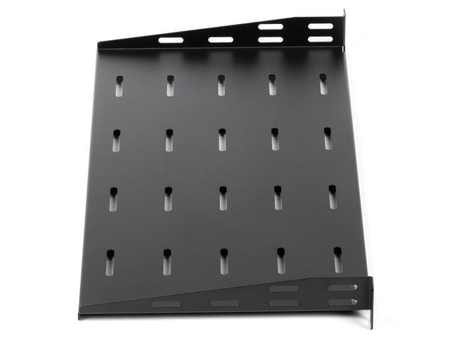 Rosewill 1U 19-Inch Universal Vented Rack Mount Cantilever Server Cabinet Shelf 10-Inches Deep Black 2 Pack-RSA-1USHF001D