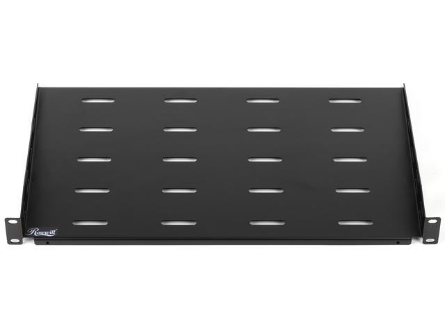Rosewill 1U 19-Inch Universal Vented Rack Mount Cantilever Server Cabinet Shelf 10-Inches Deep Black 2 Pack-RSA-1USHF001D