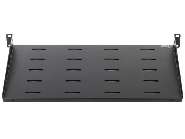 Rosewill 1U 19-Inch Universal Vented Rack Mount Cantilever Server Cabinet Shelf 10-Inches Deep Black 2 Pack-RSA-1USHF001D