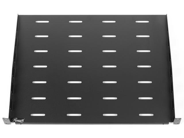 Rosewill 1U 19-Inch Universal Vented Rack Mount Cantilever Server Cabinet Shelf 14-Inches Deep Black 2 Pack-RSA-1USHF002D