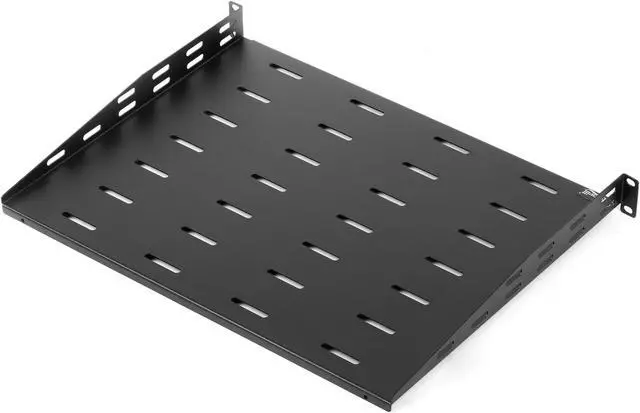 Rosewill 1U 19-Inch Universal Vented Rack Mount Cantilever Server Cabinet Shelf 14-Inches Deep Black 2 Pack-RSA-1USHF002D
