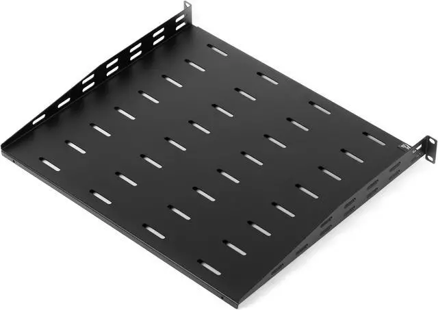 Rosewill 1U 19-Inch Universal Vented Rack Mount Cantilever Server Cabinet Shelf 16-Inches Deep Black 2 Pack-RSA-1USHF003D
