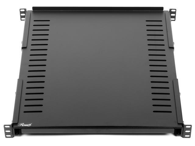 Rosewill 1U Adjustable Vented Server Rack Mount Shelf - 175lbs - 22" To 45" Adjustable Mounting Depth Universal Tray For 19" AV/ Network Equipment Rack-RSA-1USHF004A