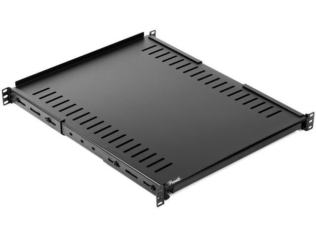 Rosewill 1U Adjustable Vented Server Rack Mount Shelf - 175lbs - 22" To 45" Adjustable Mounting Depth Universal Tray For 19" AV/ Network Equipment Rack-RSA-1USHF004A
