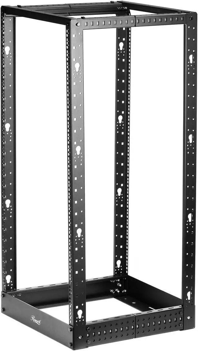 Rosewill 25U Open Frame Server Rack 4-Post Network Server Rack Adjustable Depth Frame Rack Heavy Load Rack for Computer/Data/AV/IT Equipment/Network Equipment-RSR-4P25U001