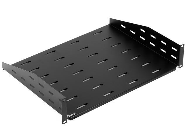 Rosewill 2U 19-Inch Universal Vented Rack Mount Cantilever Server Cabinet Shelf 14-Inches Deep Black-RSA-2USHF001