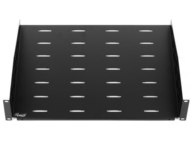 Rosewill 2U 19-Inch Universal Vented Rack Mount Cantilever Server Cabinet Shelf 14-Inches Deep Black-RSA-2USHF001