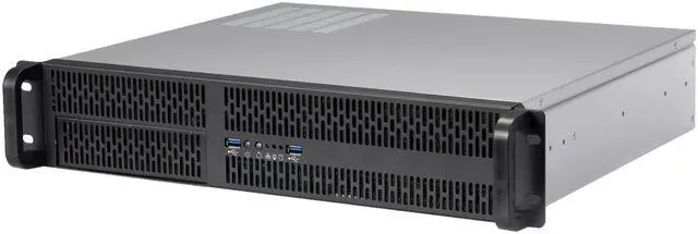 Rosewill 2U Server Chassis Rackmount Case 4 3.5"/2.5" HDD 1 5.25" Device Micro-ATX Compatible 2 x 80mm PWM Fans 2x USB 3.0 Silver/Black - RSV-Z2700U