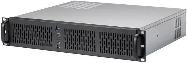 Rosewill 2U Server Chassis Rackmount Case 4 3.5" HDD Bays Micro-ATX Compatible 3 x 80mm PWM Fans 2x USB 3.0 Silver/Black - RSV-Z2600U