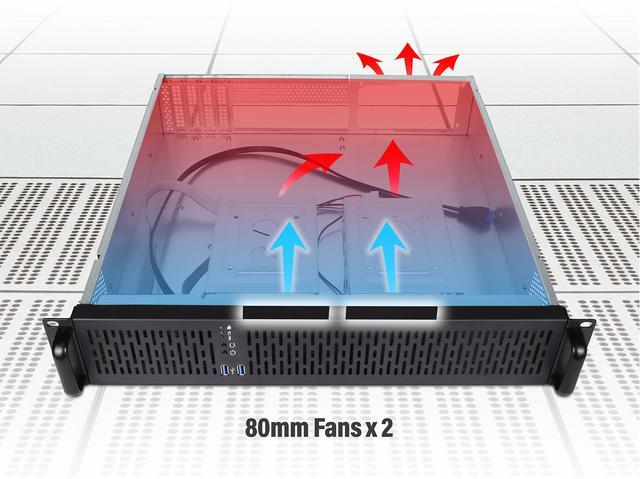 Rosewill 2U Server Chassis Rackmount Case 4x 3.5" Bays 2x 2.5" Devices Micro-ATX Compatible 2x 80mm PMW Fans 2x USB 3.0 - RSV-Z2800U